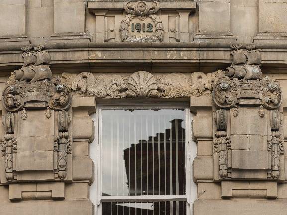 Window showing the date 1912