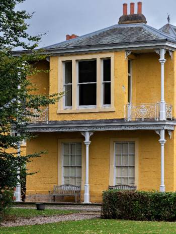 Aykley Heads House, with bright yellow render