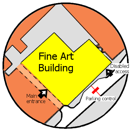 Plan of access to the lecture theatre